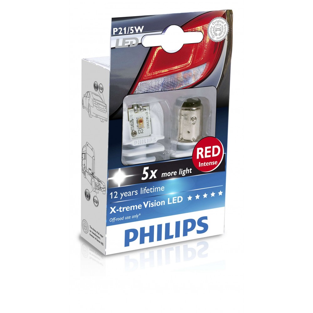 PHILIPS LED P21/5W 12V 21/5W RED